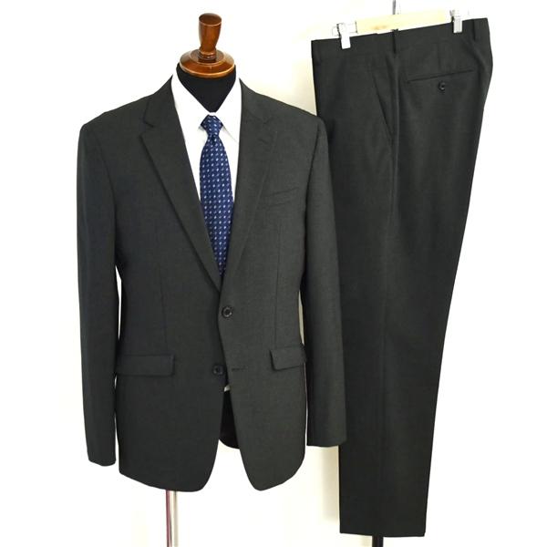 美品 スーツセレクト 2つボタン シングルスーツ XL A8 ダークグレー ノータック 25-509...