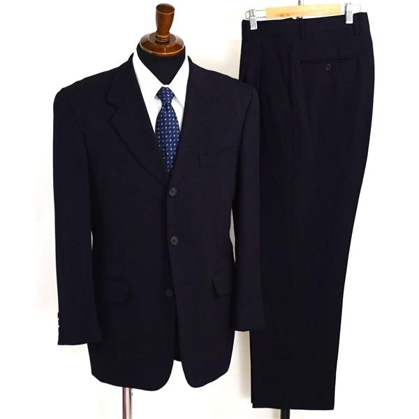 レミュー  ELEGANCE 3つボタン シングルスーツ S A4 ダークネイビー 袖口3つ釦 開き...