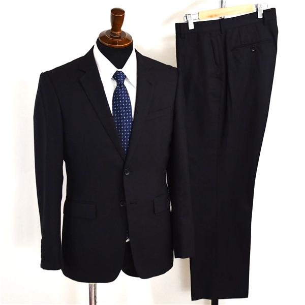 オリヒカ 2つボタン シングルスーツ M A5 ブラック ストライプ ノータック 袖口4つ釦 開き見...