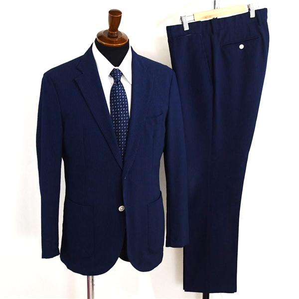 マッキントッシュ フィロソフィー 2つボタン シングルスーツ L A7 ダークネイビー チェック ノ...