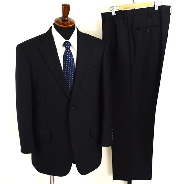 Jプレス 2つボタン シングルスーツ M AB5 ダークネイビー ストライプ 袖口4つ釦 開き見せ ...