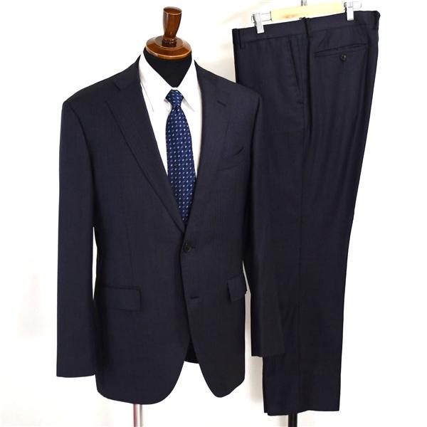 Begin 伊製 130's カシミヤ混生地 2つボタン シングルスーツ XL AB8 ダークネイビ...