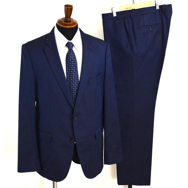 HUGO BOSS モヘア混 シルク混 2つボタン シングルスーツ XL AB8 ダークネイビー ノ...