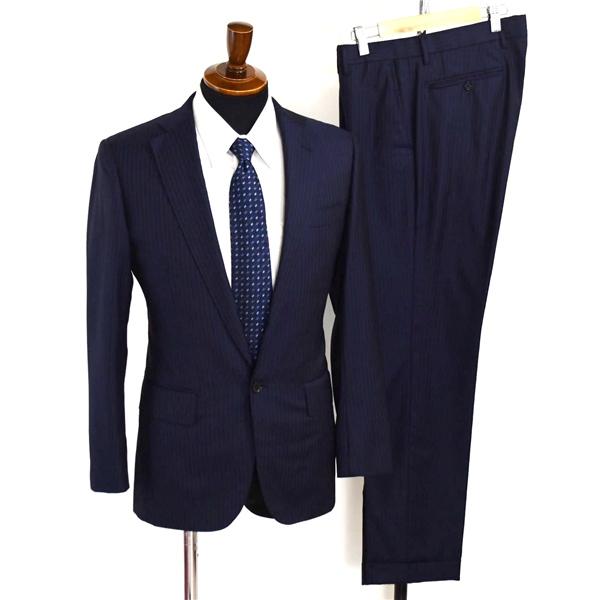 SHIPS 伊製 ロロピアーナ 130's生地 2つボタン シングルスーツ M Y5 ダークネイビー...