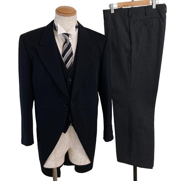NIKKE FORMAL WEAR 白襟3ピース 拝みボタン モーニングコート AB4 M ブラック...