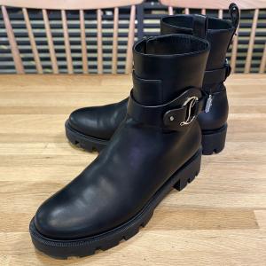 【超美品】ルブタン Dianouchette Lug ショートブーツ #38.5 約25.5cm ブラック 黒 ブーティ 15317