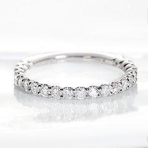 ダイヤモンド 指輪 ハーフ エタニティ リング 0.5ct プラチナ H-SI 