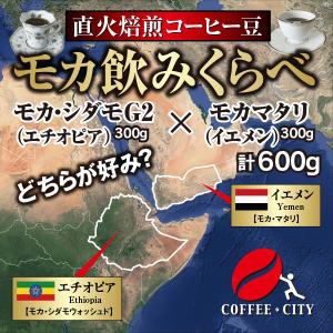 コーヒー豆 送料無料 モカ飲みくらべセット モカシダモ×モカマタリ 各300g ゆうパケット発送・日時指定できません