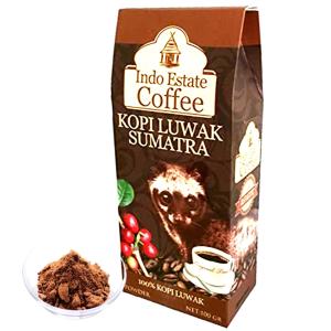 (粉状・細挽き/100g) スマトラ産 コピルアック スマトラ KOPI LUWAK SUMATRA コピ・ルアク スマトラ 高級コーヒー豆 [Indo Estate Coffe] 送料無料