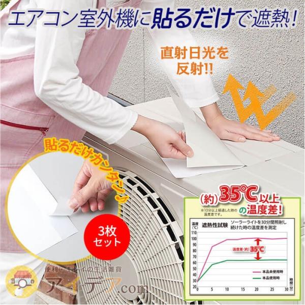 室外機 カバー エアコン 室外機を守る 汚れを隠す キズを隠す 目立ちにくい室外機遮熱シール  コジ...