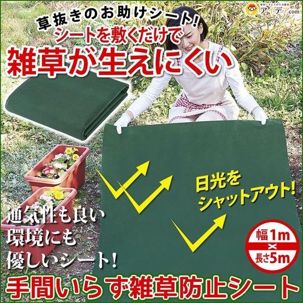 除草シート 雑草防止 農用シート 防草シート 草ぬき 家庭菜園 庭 手間いらず雑草防止シート1×5m...