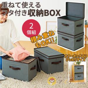 カラーボックスにぴったりサイズ 軽量 収納BOX 衣類収納 収納ケース 持ち手付 ふた付  片付け上手フタ付収納ボックス 2個組 コジット｜便利・キレイの雑貨アイデア.com