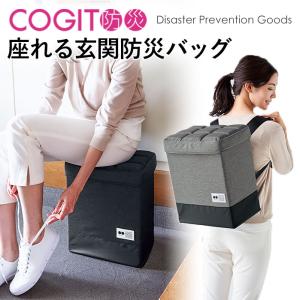 玄関スツール 収納 椅子 防災バッグ オシャレ 収納椅子 COGIT防災 座れる玄関防災バッグ コジット  送料無料｜cogit