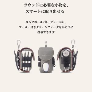 ゴルフボールケース 本革 ボール2個収納 ティ...の詳細画像5