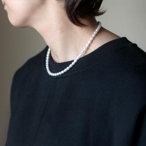 90cm ロングネックレス 淡水パール マザーオブパール バロック