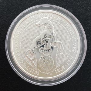 イギリス 5ポンド銀貨 2021年 2オンス クィーンズビースト ホワイトグレイハウンド 純銀製 62.2g（プラケース入り）｜記念コインの七福本舗 Yahoo!店