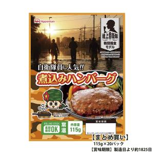 まとめ買い 日本ハム 陸上自衛隊戦闘糧食モデル防災食 賞味期限：製造日より約1825日 煮込みハンバーグ 115g×20パック　直送品　送料無料｜cojin-shop