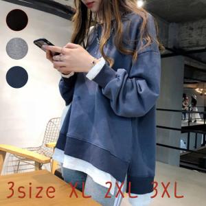 レディース 大きいサイズ おしゃれ トレーナー 部屋着 カットソー オーバーサイズ 大きいサイズ　XL XXL XXXL 2XL 3XL 2L 3L 4L 送料無料｜cokiru-shop