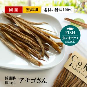 CoKoオリジナル 犬おやつ 魚の素材 無添加 国産 アナゴさん(50g)Conger eel for dogs｜coko-kobe-dogcat