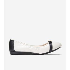 コールハーン Colehaan レディース シューズ バレエ & フラット トバ ボウ バレエ womens W26820 アイボリー/ ブラック レザー｜colehaan