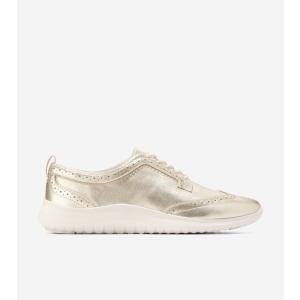 コールハーン Colehaan ゼログランド メリット ウィングチップ オックスフォード womens W29833 ゴールド タルカ/ アイボリー｜colehaan