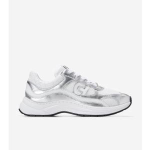 コールハーン Colehaan レディース シューズ スニーカー グランドプロ エレアナ ランナー womens W33840 ホワイト メッシュ / ホワイト / シルバー メタリック