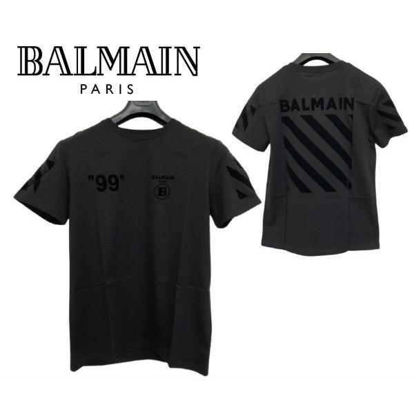 BALMAIN バルマン メンズ Tシャツ ブラック 黒 半袖 Tシャツ 12920 ブランドプレゼ...