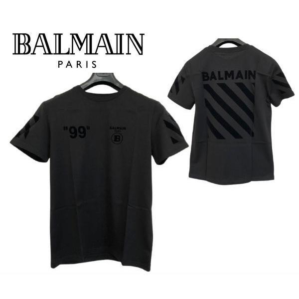 【大幅値下げ中】特価 BALMAIN バルマン メンズ Tシャツ Mサイズ ブラック 黒 半袖 Tシ...
