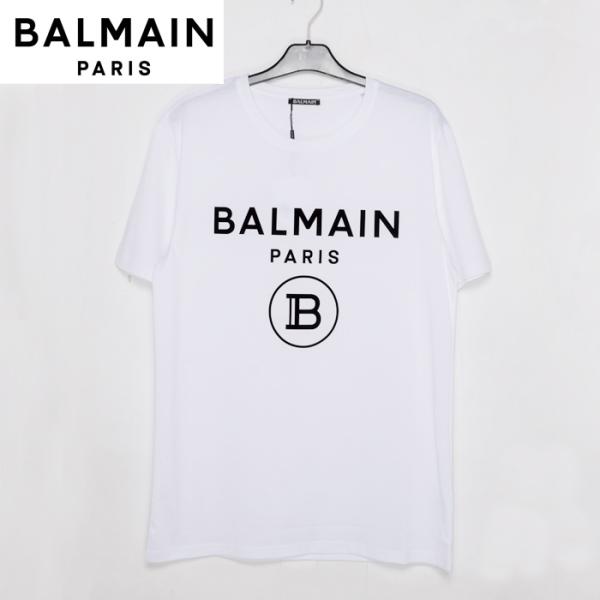BALMAIN バルマン メンズ Tシャツ XL ホワイト 白 BA12532 半袖 ブランド ロゴ...