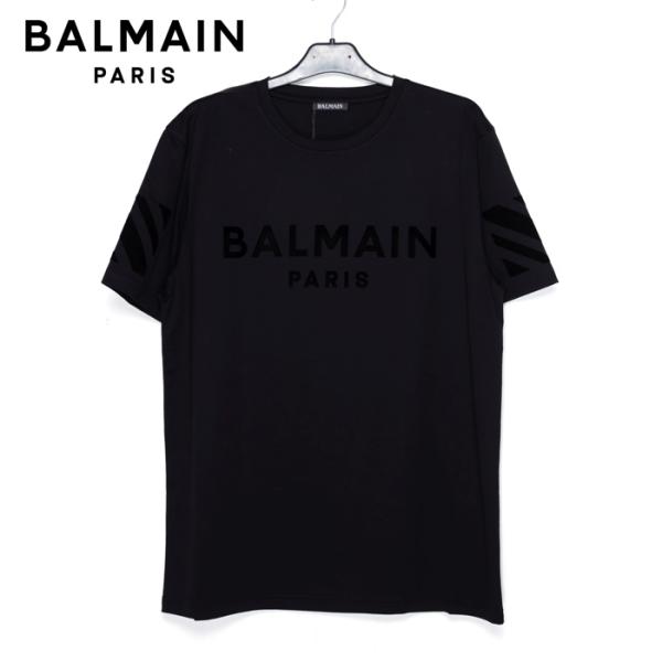 【大幅値下げ中】特価 BALMAIN バルマン メンズ Tシャツ ブラック 黒 BA12916 半袖...