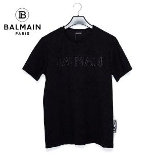 BALMAIN バルマン メンズ Tシャツ ブラック 黒 BA13026 半袖 ブランド ロゴ オシャレ プレゼント 誕生日 父の日 クリスマス バレンタイン