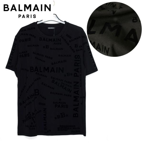 【大幅値下げ中】特価 BALMAIN バルマン メンズ Tシャツ ブラック 黒 BA13472 半袖...
