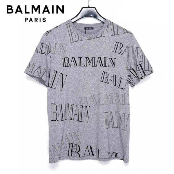 【大幅値下げ中】特価 BALMAIN バルマン メンズ Tシャツ L サイズ グレー 灰 13496...