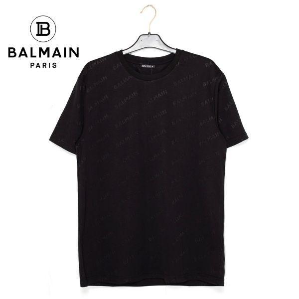 【大幅値下げ中】特価 BALMAIN バルマン メンズ Tシャツ ブラック 黒 BA13834 半袖...