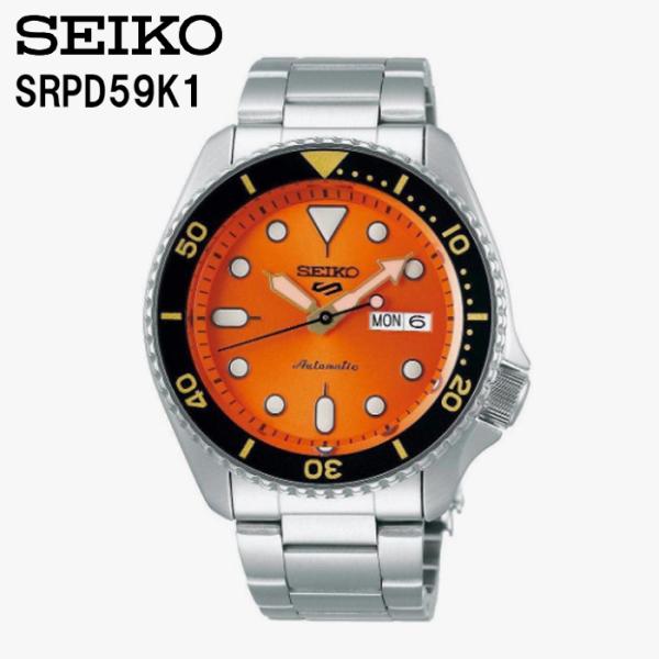 SEIKO セイコー5 メンズ SRPD59K1 SEIKO5 自動巻きオートマチック オレンジ(国...