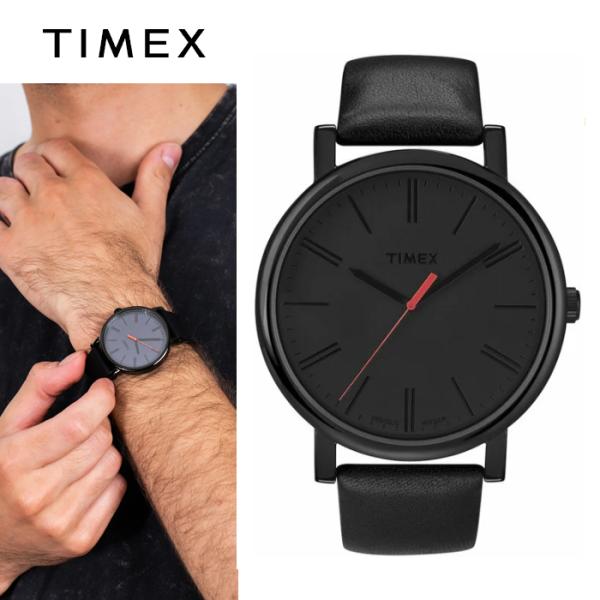 TIMEX タイメックス 腕時計 メンズ T2N794 アナログ ブラック 黒 ユニセックス 革 レ...