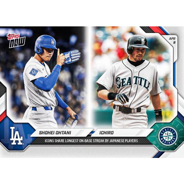 大谷翔平/イチロー 2026 Topps Now Icons Share Longest On-Ba...