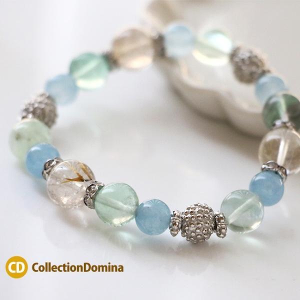 ブレスレット フローライト 天然石 蛍石 フリーサイズ 針水晶