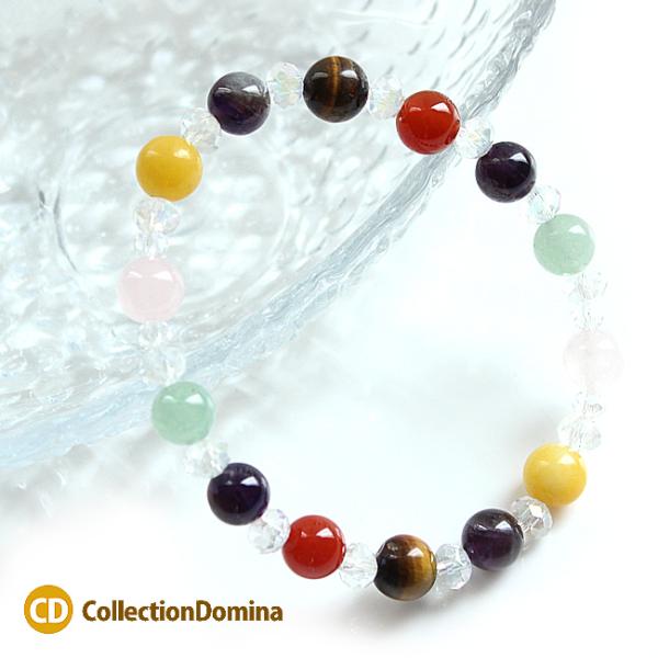 天然石 8mm 7色 ブレスレット レディース アクセサリー 大人 カジュアル ハンドメイド フリー...