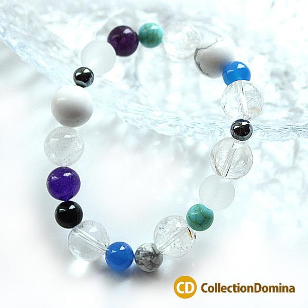 天然石 12mm 8mm ターコイズ染め風 ターコイズ ブレスレット レディース アクセサリー 大人