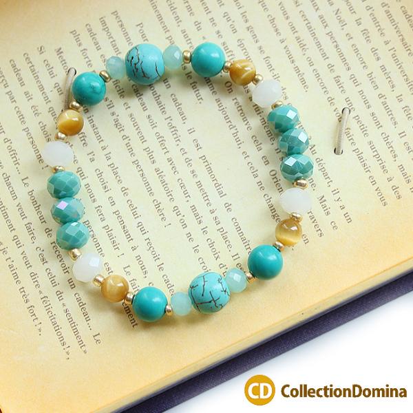 ハウライトターコイズ 8mm ターコイズ染め キャッツアイ ビーズ ターコイズ ブレスレット レディ...