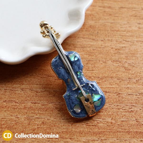 マグネットブローチ ブローチ 磁石 楽器モチーフ バイオリン ヴァイオリン 音楽 シェル ゴールド ...