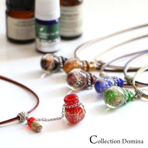 当店オリジナル アロマネックレス 小瓶 とんぼ玉 ペンダント アジャスター付き 香水瓶  レッド グリーン ブルー パープル ブラウン ブラック ma