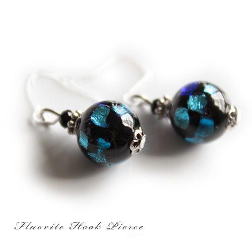 ピアス 樹脂フック ホタルガラス ホタル石 蛍石