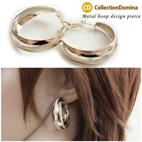 ピアス レディース フープピアス 大ぶり C型 メタル フープ チタンピアス アクセサリー おしゃれ...