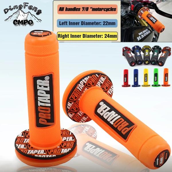 22 24mm バイク用ハンドルグリップ 7/8インチ ゴム製 デュアルデンシティ MXグリップ ユ...