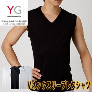メンズ インナー Vネック スリーブレス シャツ グンゼ YG 男性下着 ノースリーブ 袖なし M L 3L YV0018