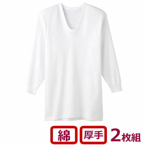 インナー メンズ 冬 暖かい あったか 保温 グンゼ RP6510A 2枚組 長袖 U首 tシャツ ...