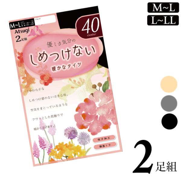 タイツ レディース New ATSUGI しめつけない 40デニール PS68402P ２足組（05...