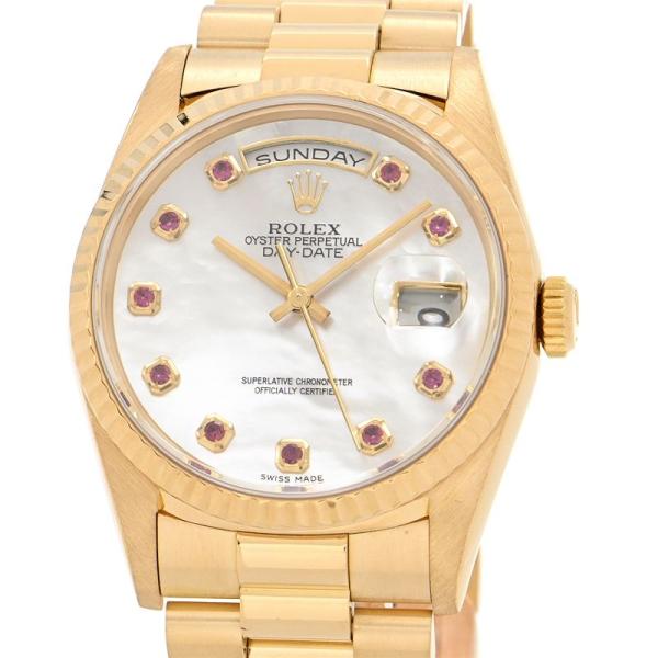 [3年保証] ロレックス メンズ デイデイト 18238NGR S番 K18YG ルビーインデックス...